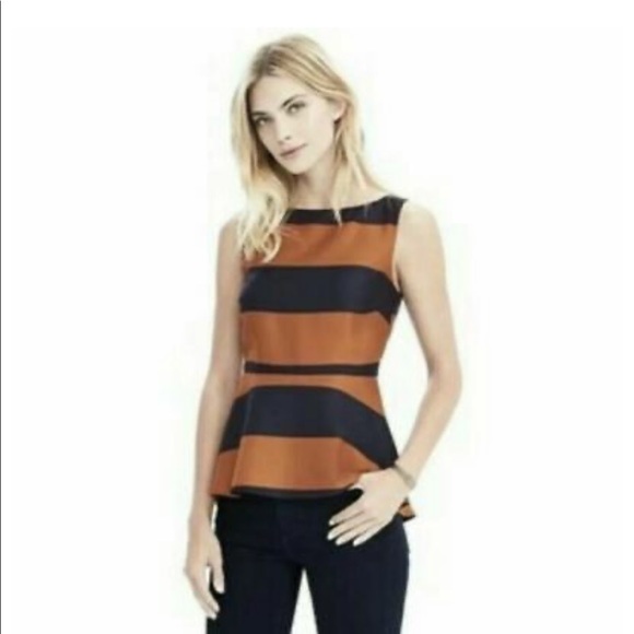 Banana Republic Blue and Orange Peplum Top - Picture 6 of 6